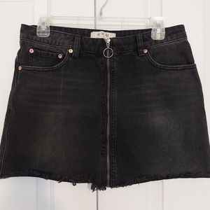 Black denim skirt